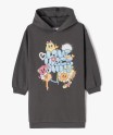 Robe sweat à capuche avec motif XXL fille